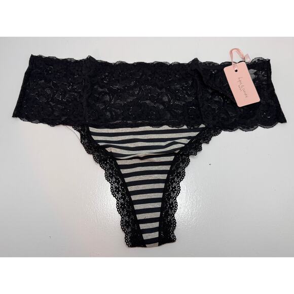 City Chic / HIPS & CURVES Cotton Print Thong - black stripe plus size 22/24  NWT - Picture 3 of 7